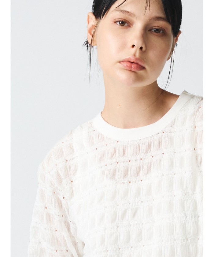 セール 30%OFF】mizuiro ind シアーパターンロングTシャツ