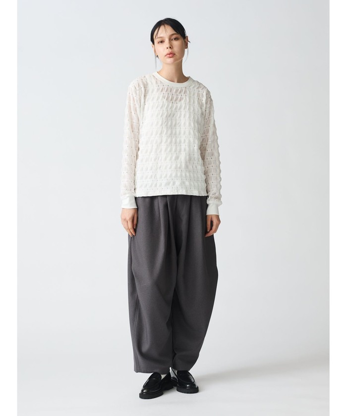 セール 30%OFF】mizuiro ind シアーパターンロングTシャツ