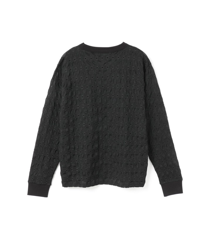 mizuiro ind ミズイロインド　シアーニット　オーバーサイズ　コットン セール 30%OFF】mizuiro ind シアーパターンロングTシャツ