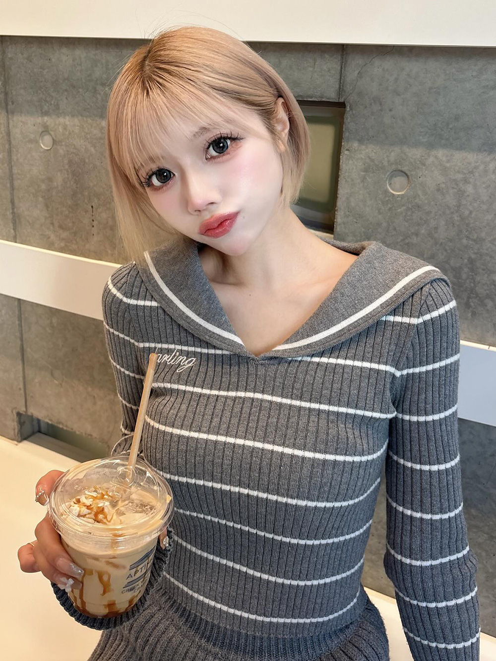 ダーリッチ Darich セーラーカラーニットトップス(507852107