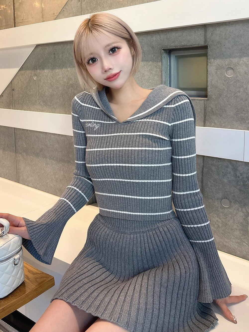 ダーリッチ Darich セーラーカラーニットトップス(507852107 ダーリッチ Darich セーラーカラーニットトップス(507852107