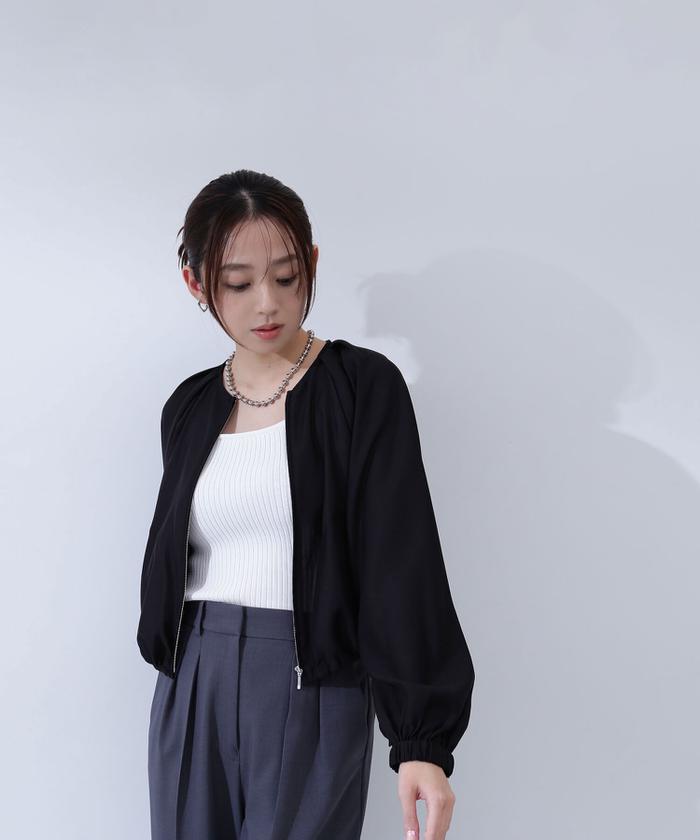 ♡極美品♡ セオリー　コットンウール　ブルゾン　ジップアップ　S ベージュ セール】 コットンリップストップ ジップアップブルゾン