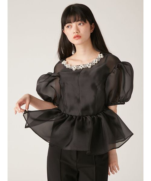 セール 30%OFF】[L.B CANDY STOCK]ビジューオーガンペプラム