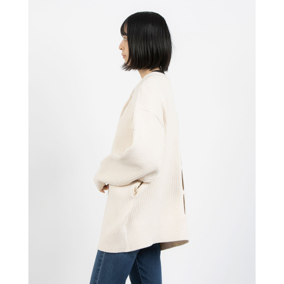 クラネ CLANE W FACE COLOR MIX HOLE SLEEVE C/D(507861261 クラネ CLANE W FACE COLOR MIX HOLE SLEEVE C/D(507861261