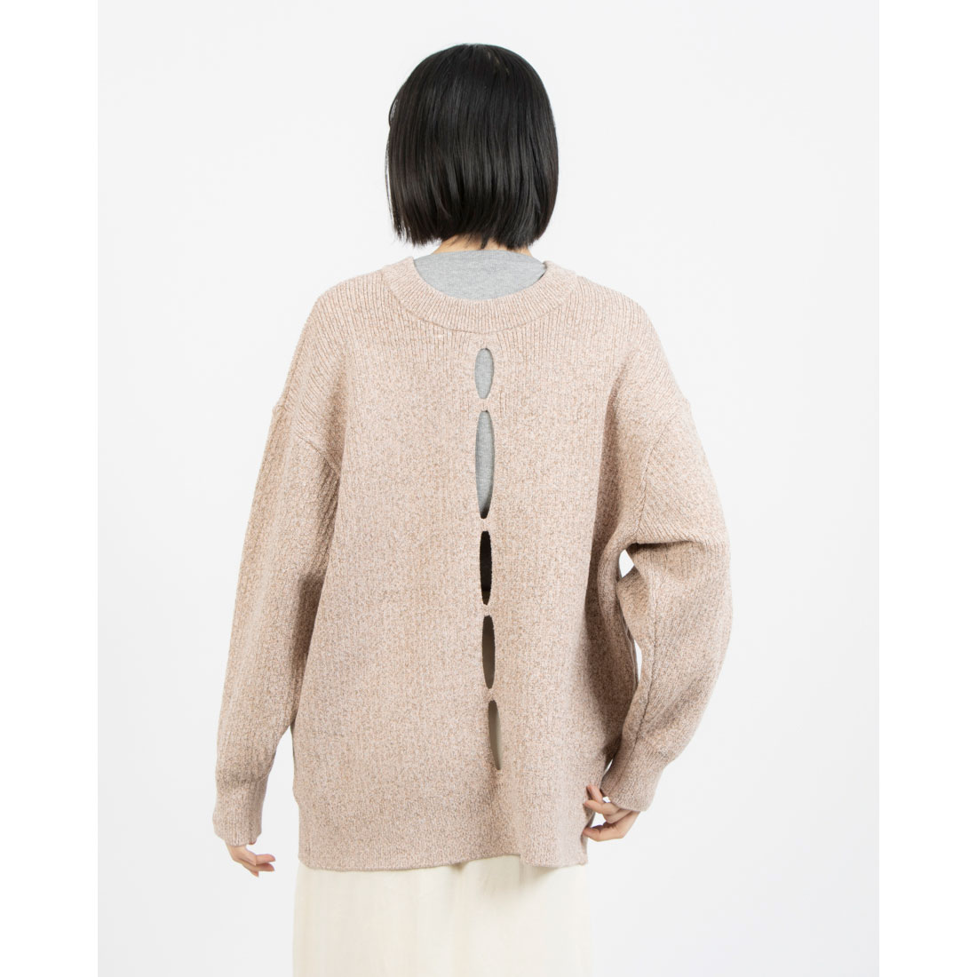 クラネ CLANE W FACE COLOR MIX HOLE SLEEVE C/D(507861261 クラネ CLANE W FACE COLOR MIX HOLE SLEEVE C/D(507861261