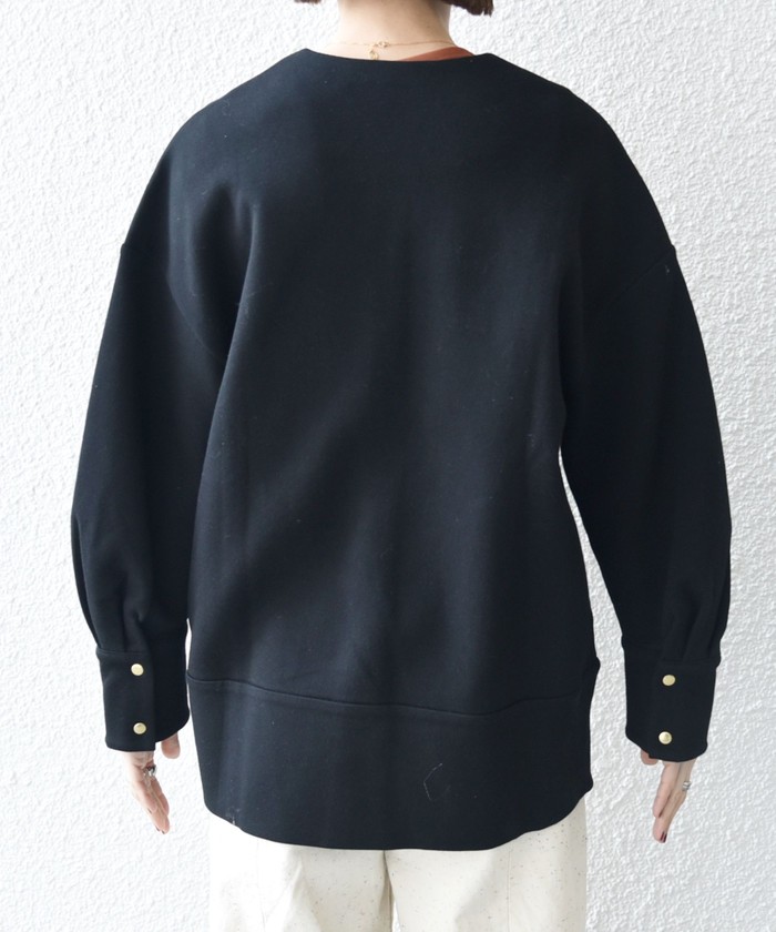 WEB限定】SHIPS any: ダブルジャージー ノーカラー コート 25SS WEB限定】SHIPS any: ダブルジャージー ノーカラー コート 25SS