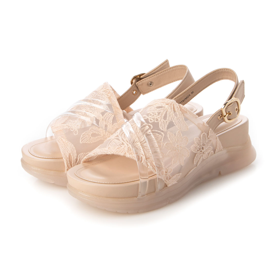 RANDA フラワーレースサンダル セール 70%OFF】ランダ RANDA クリア×フラワーレーススポーツ