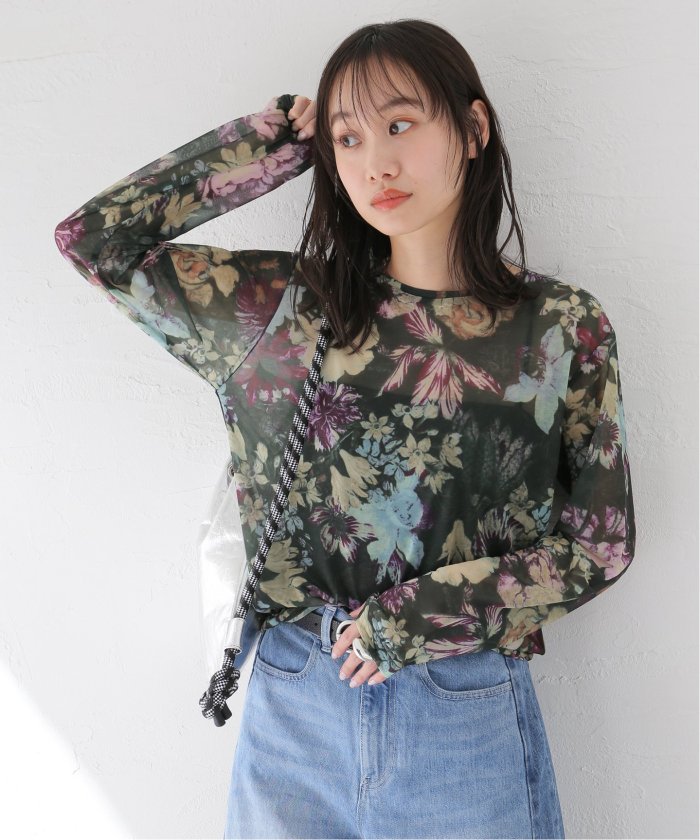 格安即決 フラワーシアーロングスリーブTシャツ(507875012) ジャーナル | トップス