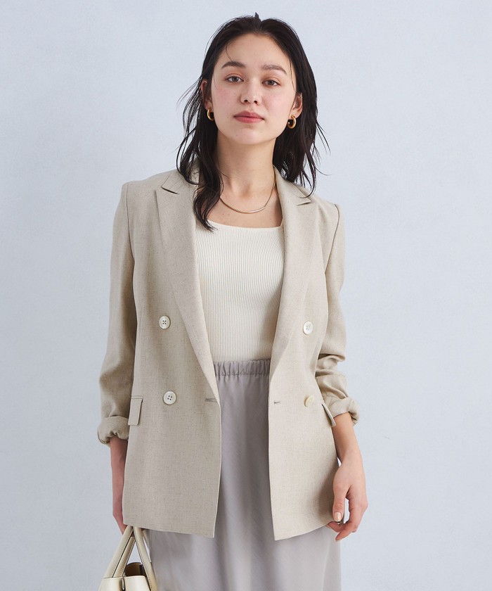 グリーンレーベルリラクシング　リネンライクダブルジャケット セール 50%OFF】［size SHORTあり］リネンライク ダブル