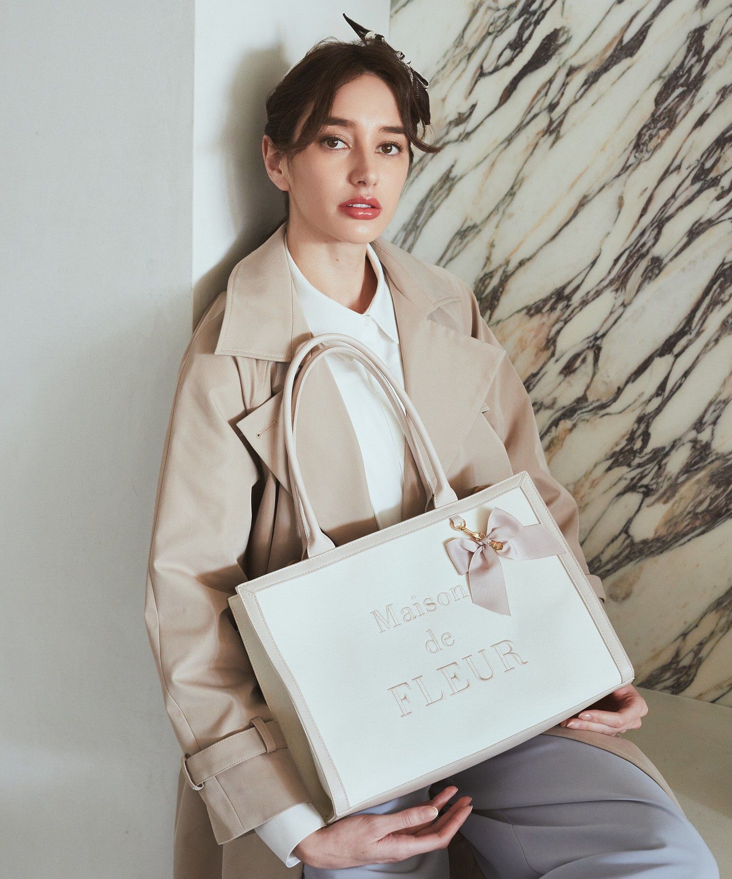 メゾン ド フルール Maison de FLEUR ロゴ刺繍キャンバストート