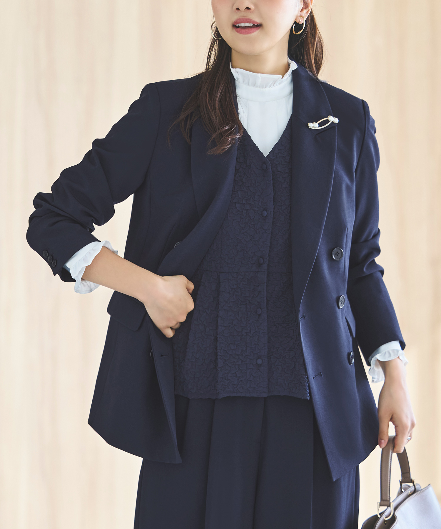 ルイルエブティック RUIRUE BOUTIQUE ピークドラペルダブル