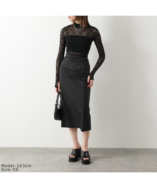 Marine Serre カットソー WTO388 CJER0005 メッシュ MARINE SERRE Marine Serre マリーン セル ロンT カットソー