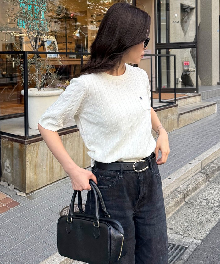 セール】FR刺繍ケーブル柄ポケ付きプルオーバー(507884050