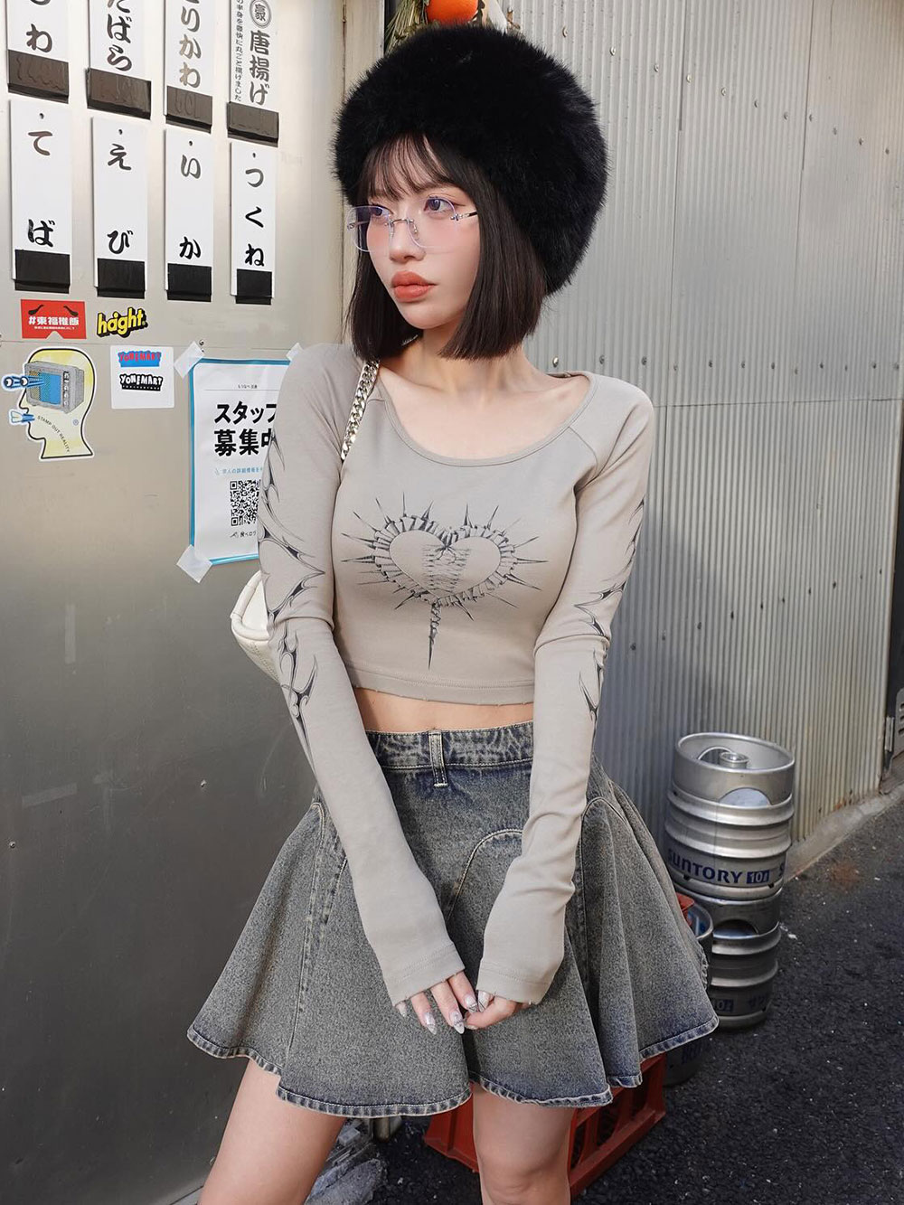 ダーリッチ darich ハートモチーフクロップドトップス WHT ホワイト ハートモチーフクロップドトップス – Darich (ダーリッチ)
