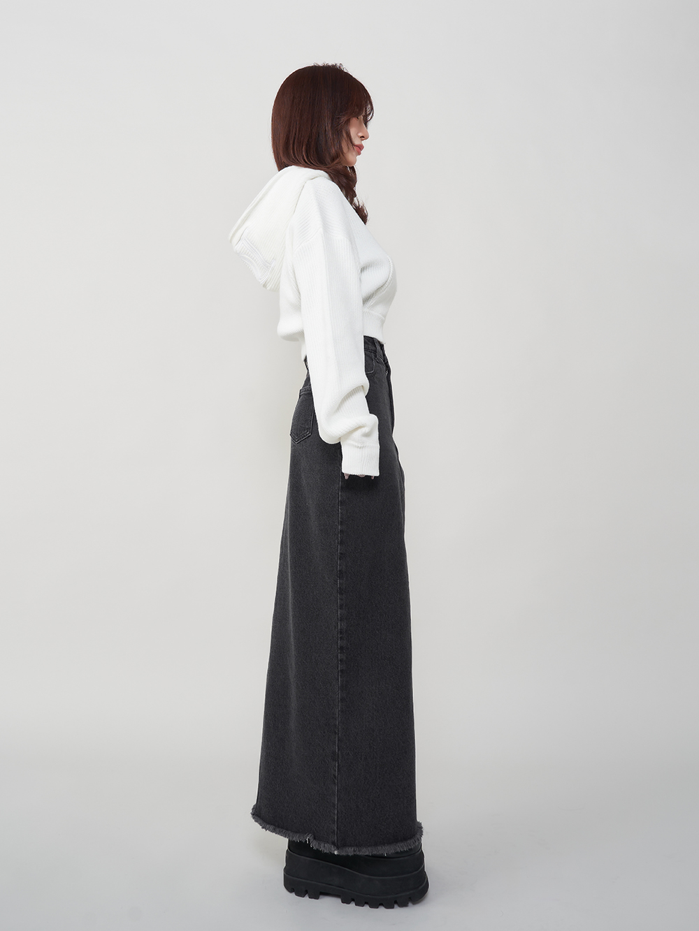 Darich フロントオープンデニムロングスカート ダーリッチ Darich フロントオープンデニムロングスカート