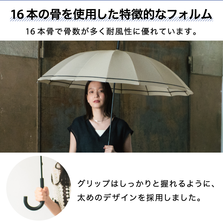 クーポン】【Wpc.公式】雨傘 UNISEX 16K 60cm 大きい 傘 16本骨