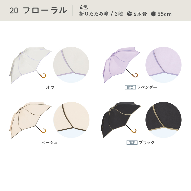 Wpc. 日傘 UVO 完全遮光 遮光率100% UVカット率3段 ベージュ Wpc.】最強の日傘 UVO（ウーボ）3段折 55cm 完全遮光 遮熱 晴雨