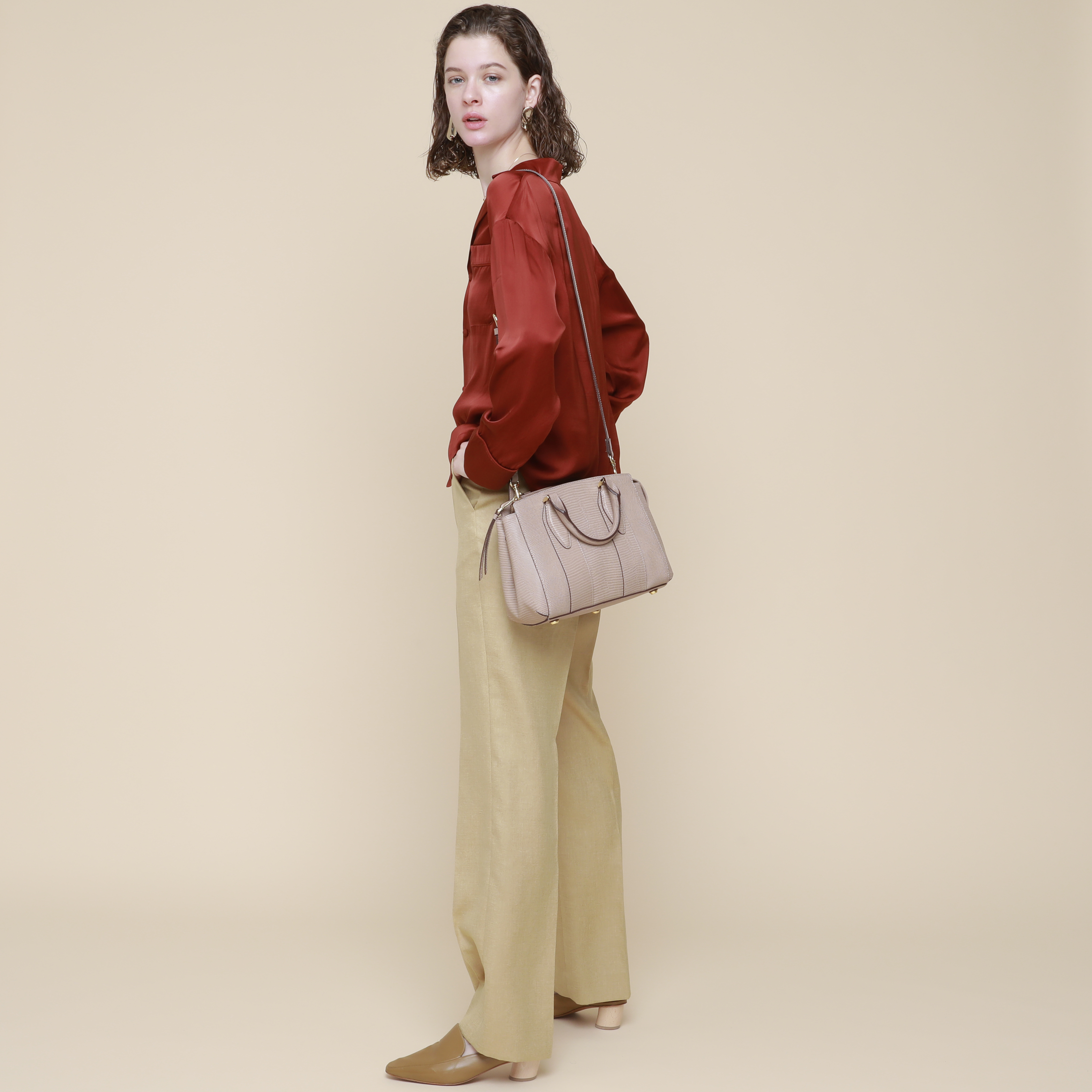 【美品♡】大人気TOPKAPI リザード型押しショルダー2way 良品】TOPKAPI 2way リザード型押し ショルダーバッグ ピンク