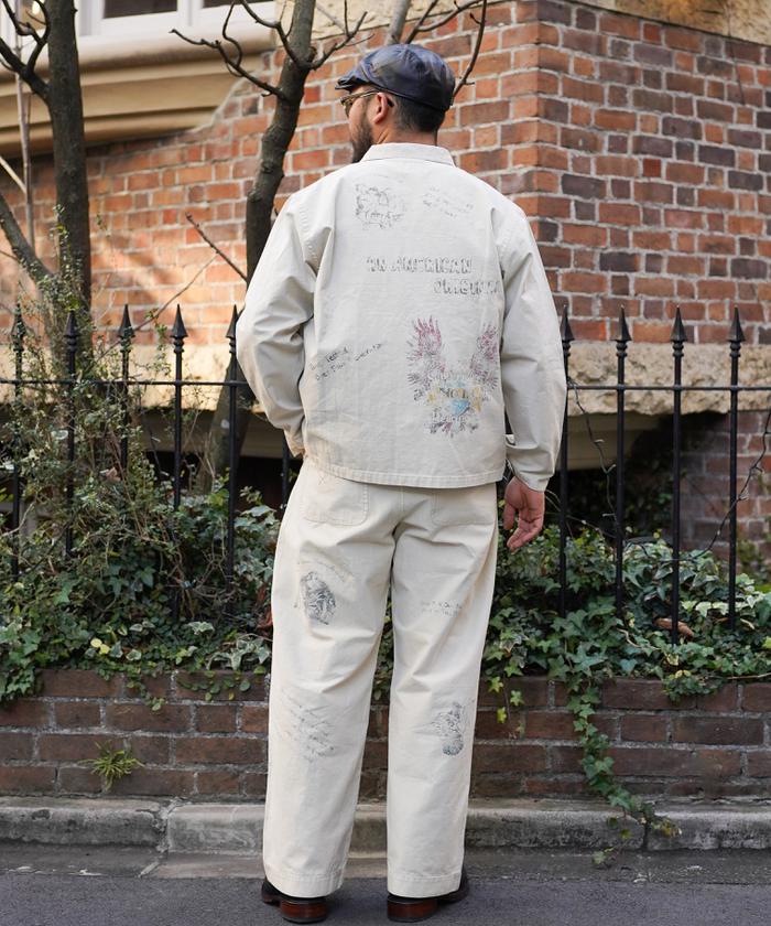 PAINT BACK STAIN COVERALL/ペイントバックサテン カバーオール PAINT BACK STAIN COVERALL/ペイントバックサテン カバーオール
