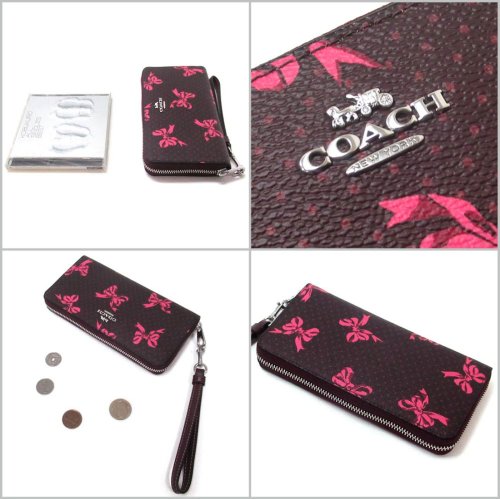 コーチ COACH コーチ 財布 COACH アウトレット リボンプリント ロング 