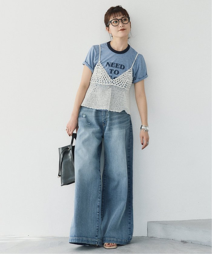 Spick & Spanクロシェニットキャミソール ブラック 新品タグ付き WEB限定追加3》クロシェニットキャミソール（キャミソール