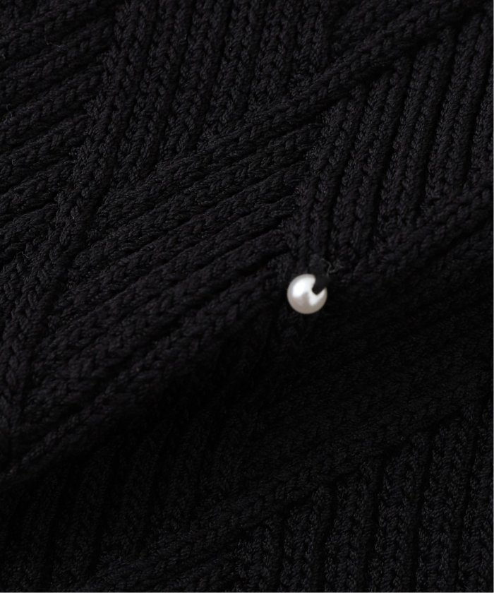 Fake as flowers faf 24aw パールカーディガン black BEAMS T（ビームスT）FAF(Fake As Flowers) / Pearl Cardigan