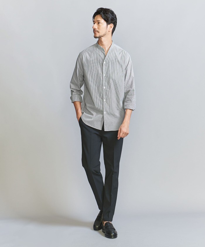 WEB限定 WARDROBE SMART】コットン バンドカラー スキッパー
