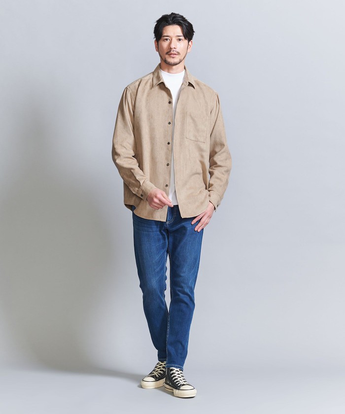 WEB限定 WARDROBE SMART】スエードライク シャツ(506723104 WEB限定 WARDROBE SMART】スエードライク シャツ(506723104
