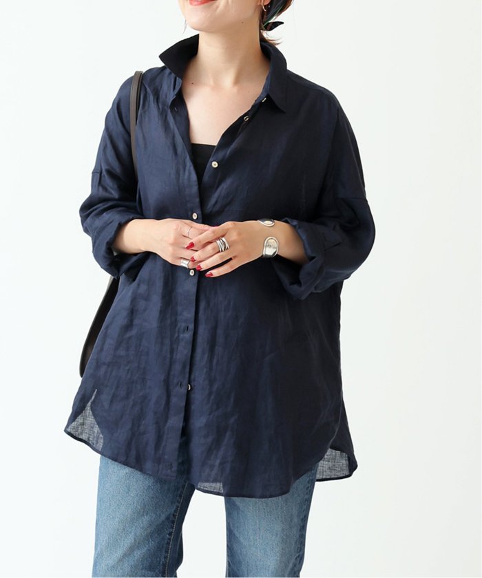 ✨専用✨【美品】スピックアンドスパン 80 リネンカシュクールビッグシャツ Spick＆Span ブラウス シャツ 「追加2」80リネンカシュクール