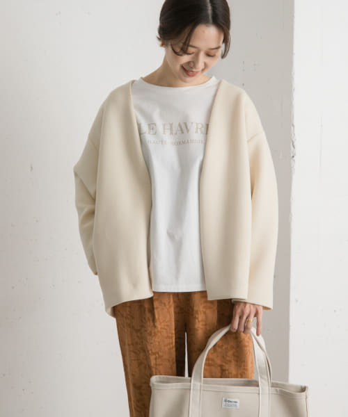 ☆新品、タグ付き☆DOORS ダンボールニットノーカラージャケット セール】ダンボールニットノーカラージャケット(507921163