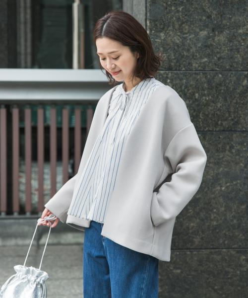 ☆新品、タグ付き☆DOORS ダンボールニットノーカラージャケット セール】ダンボールニットノーカラージャケット(507921163