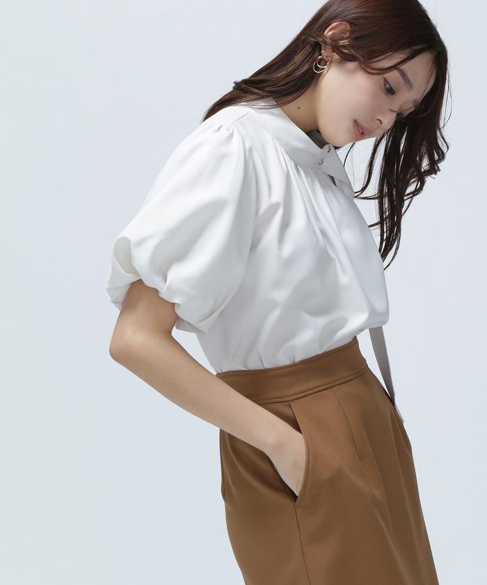 リネンライクサイドタイブラウス　S サイズ リネンライクサイドタイブラウス | NATURAL BEAUTY BASIC