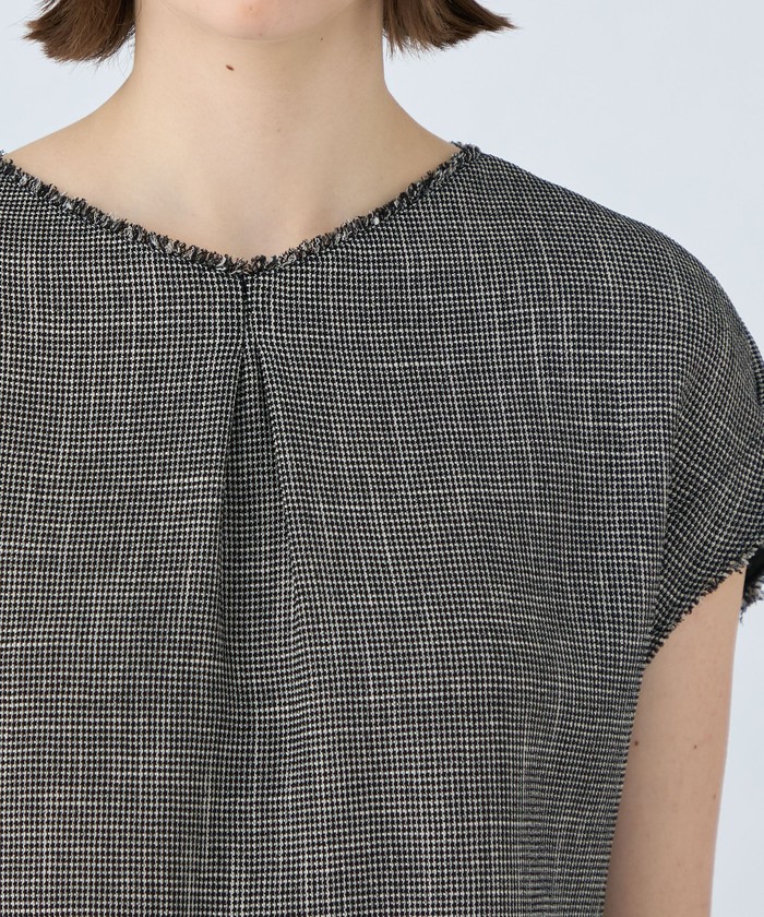 Ballsey ポリエステルレーヨンカラミ タックスリーブブラウス ポリエステルレーヨンカラミ タックスリーブブラウス