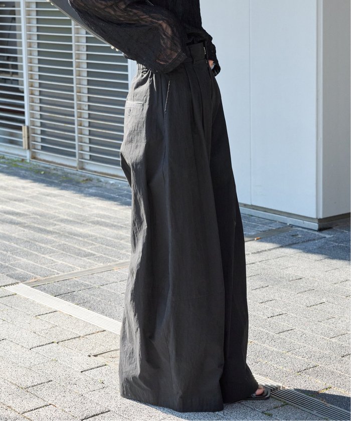ジャーナルスタンダード　コットンナイロンスーパーワイドコクーンパンツ　黒　36 セール 30%OFF】コットンナイロンスーパーワイドコクーンパンツ