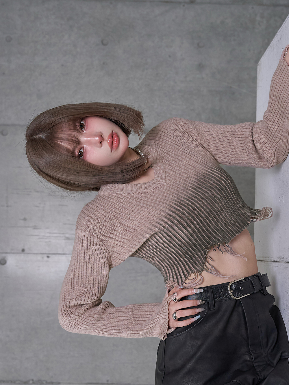 ダーリッチ Darich スプレーデザインニットトップス(507945060