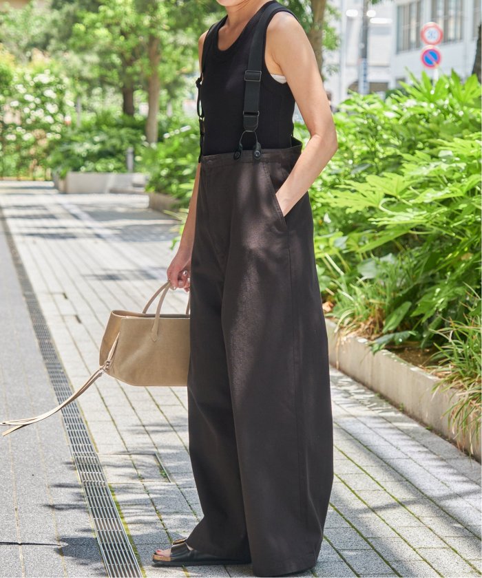 【美品】サスペンダー付き　ワーカーパンツ　ブラック サイズ38 セール 30%OFF】《追加2》サスペンダー付きワーカーパンツ