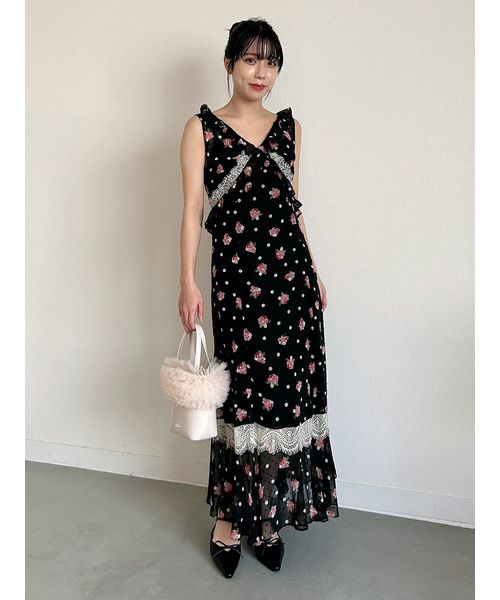 LILYBROWN×ANNA SUI バリエ柄ワンピース LILY BROWN × ANNA SUI】バリエ柄ワンピース(マキシ・ロング