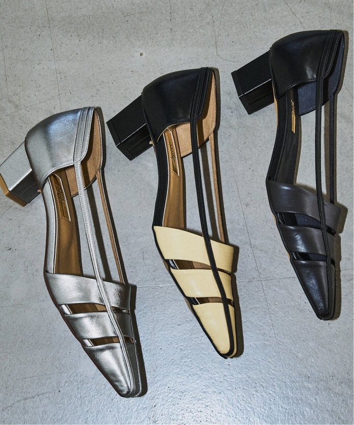 ルタロンGRISE4cmナロースクエアカットセパレートパンプス GRISE4cmナロースクエアカットセパレートパンプス（パンプス
