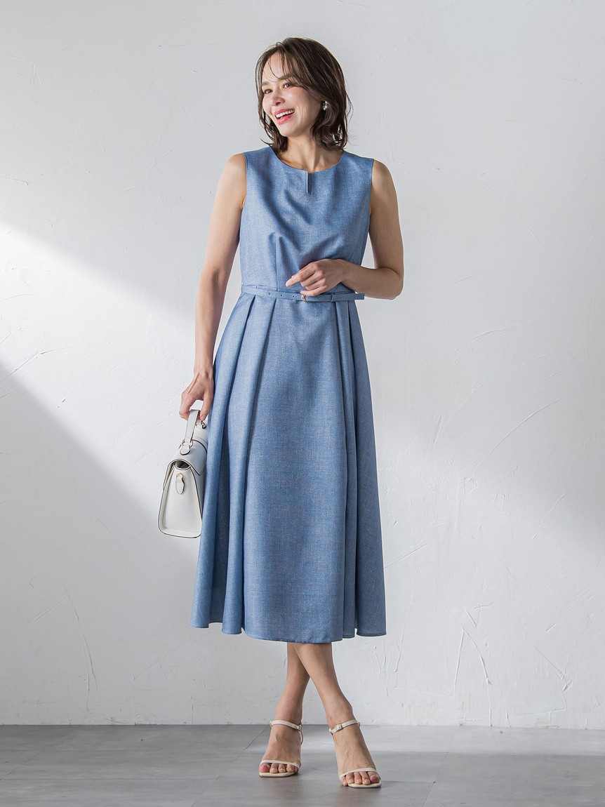 未使用　Viaggio Blu ビアッジョブルー　ノースリーブワンピース セール 40%OFF】ビアッジョブルー Viaggio Blu ラメデニム