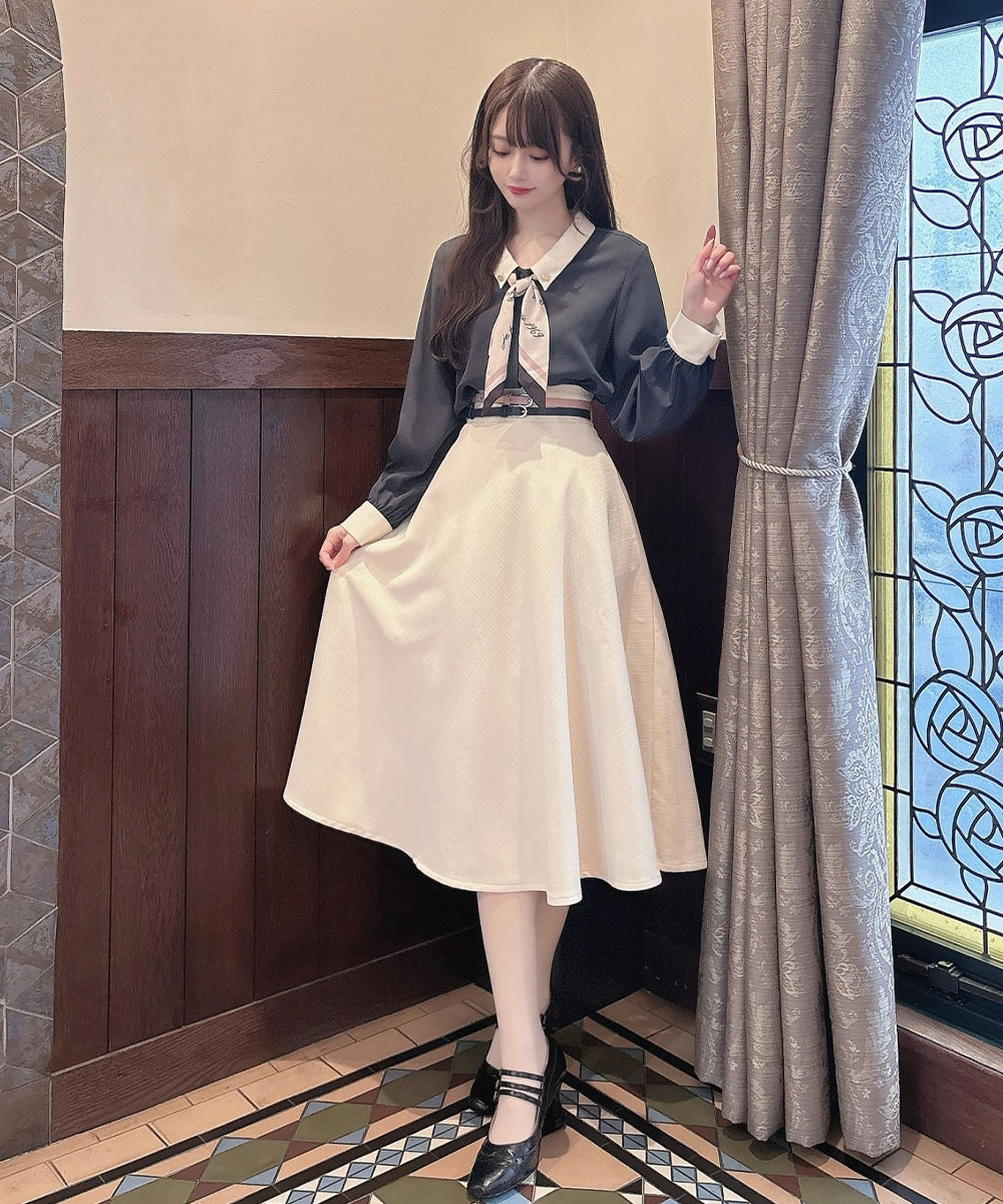 アンアナザーアンジェラス ヴィンテージ　フルーツストラップ　スカート　ぶどう柄 an another angelus ヴィンテージフルーツストライプ柄スカート