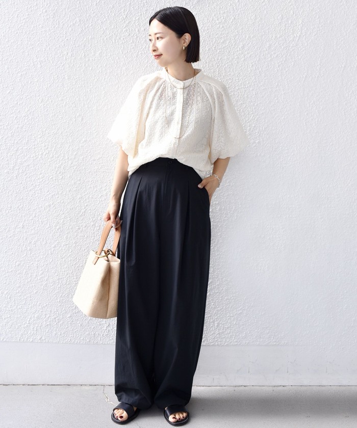 セール 30%OFF】〈洗濯機可能〉レース バルーン 袖 ブラウス