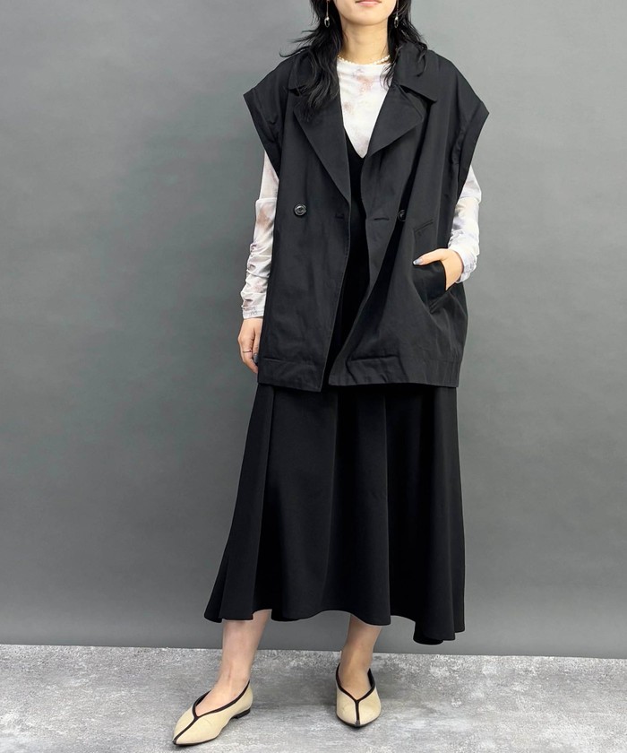 セール】バックファスナーVネックワンピース(507954892