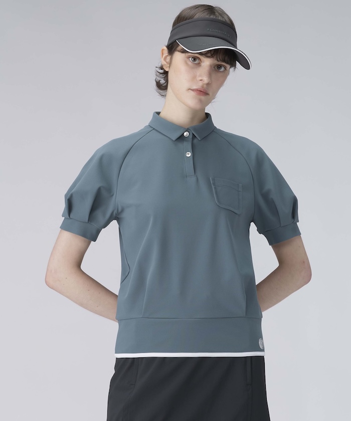 LANVIN SPORT ランバンスポール ボリュームスリーブ半袖シャツ グレー ボリュームスリーブ半袖シャツ【Sunscreen NIR/吸汗】(507849779