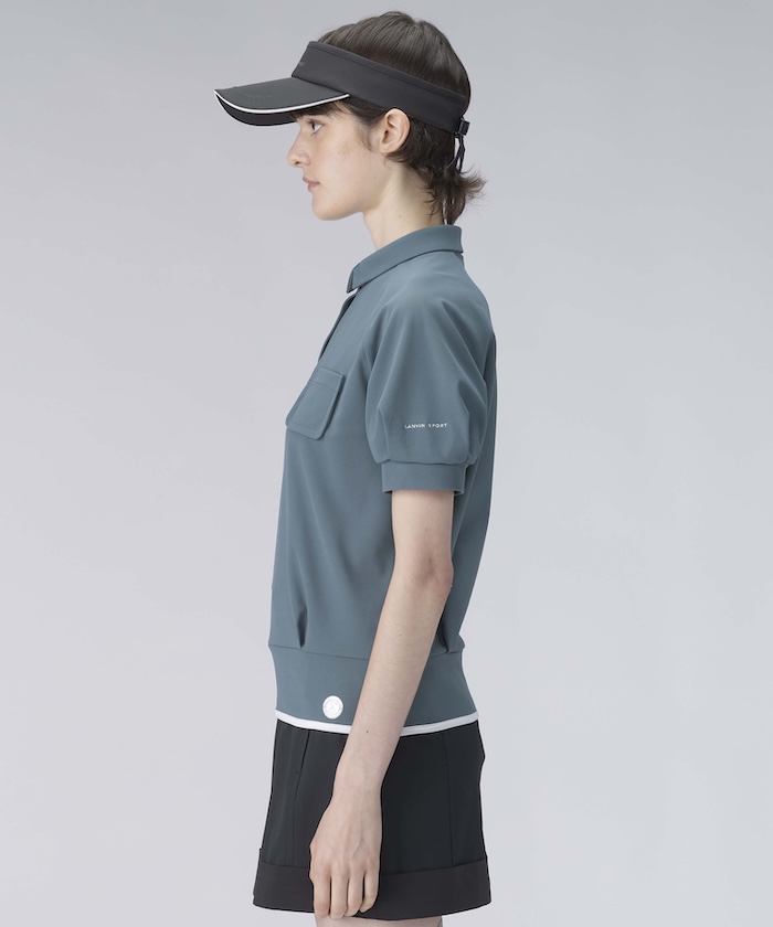 LANVIN SPORT ランバンスポール ボリュームスリーブ半袖シャツ グレー ボリュームスリーブ半袖シャツ【Sunscreen NIR/吸汗】(507849779