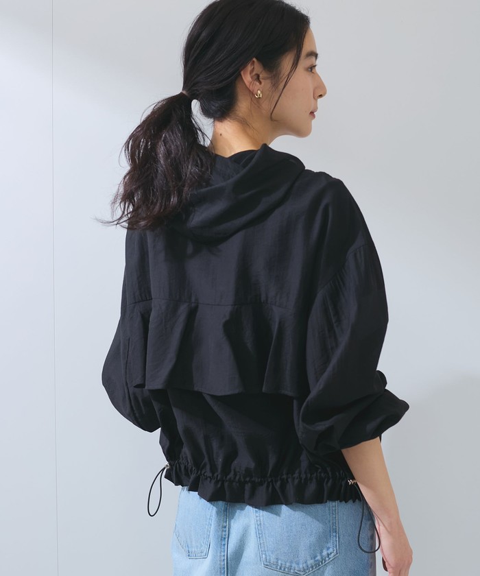 セール】【追加】【WEB限定】シアーバックフリルフードブルゾン