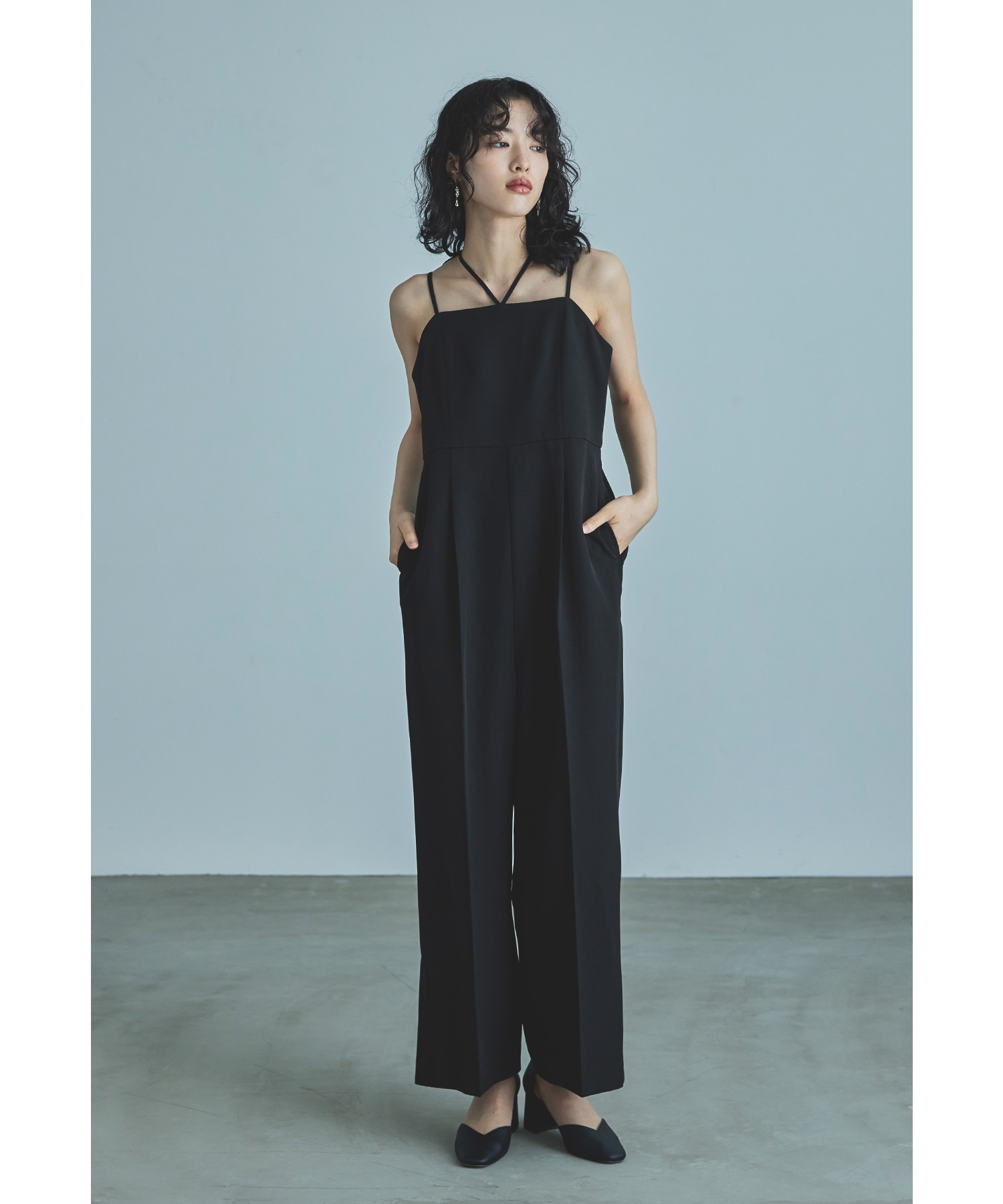 ニアナ niana ダブルクロスオールインワンドレス パンツドレス