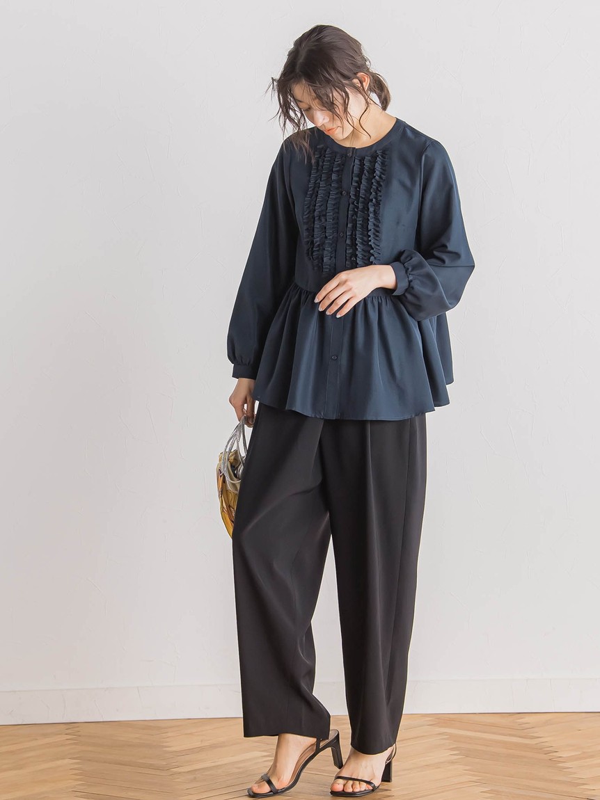 Droite lautreamont / ドロワットロートレアモン コットンボイルローンフリルブラウス≪手洗い可能≫ ドロワット ロートレアモン Droite lautreamont コットンボイル