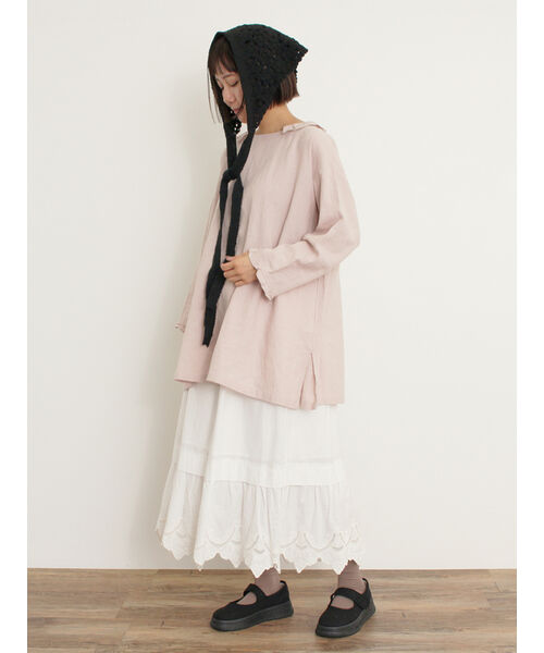 サマンサ モスモス Samansa Mos2 【Cross×Linen】フリルカラー