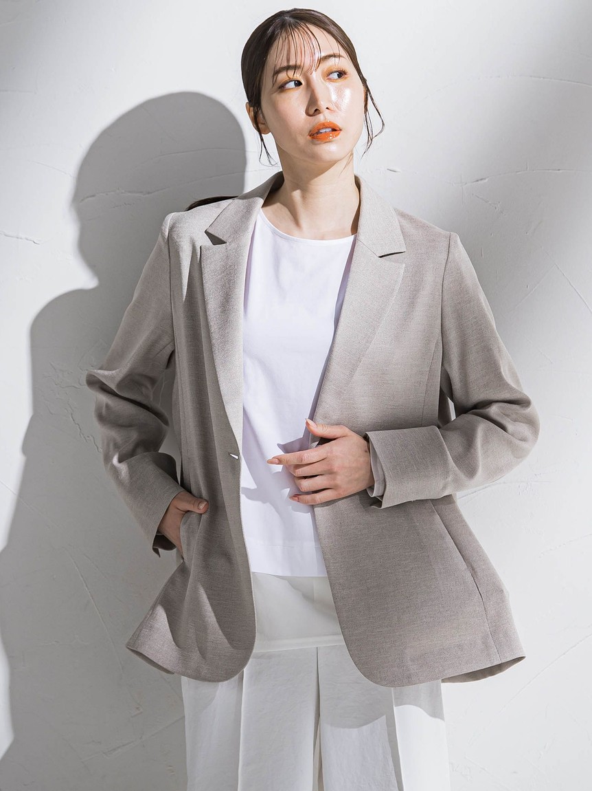 セール 30%OFF】ラ エフ la.f… 麻調テーラードジャケット
