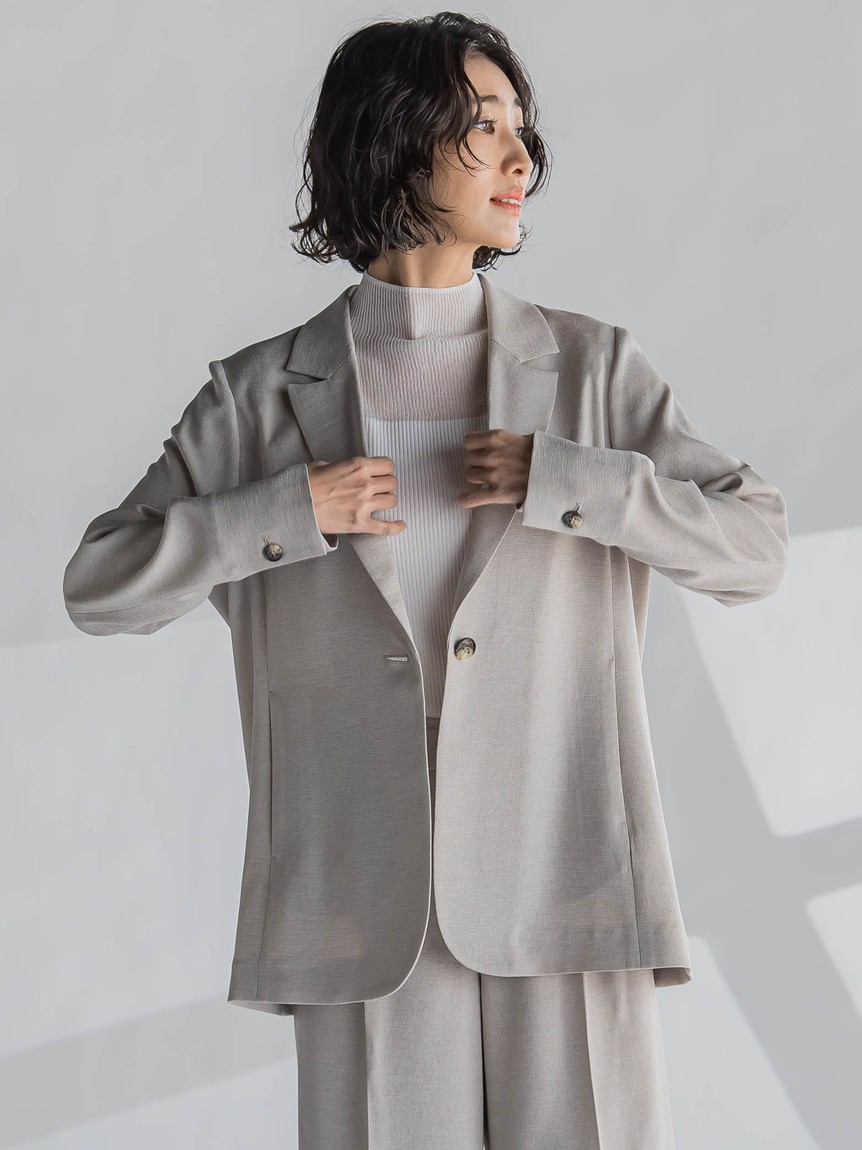 la.f... ラエフ テーラードジャケット 3XL レディース セール】ラ エフ エルサイズ la.f…(Lsize) 【大きいサイズ】麻調